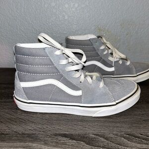 Vans Kids High-Top Sneakers in Gray and White